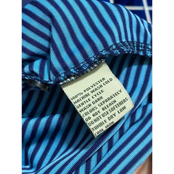 Donald Ross Polo Witch on Broom Embroidery Medium Blue stripe 100% polyester - Picture 6 of 9